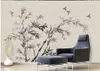 Aangepaste wallpapers 3D stereoscopisch behang handgeschilderde bamboe wallpapers achtergrond muur decoratie schilderen