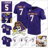 ECU East Carolina Pirates #5 Chris Johnson Gardner Minshew II 7 Zay Jones Darius Pinnix Jr. 9 David Garrard Viola Bianco Nero Jersey