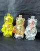 Small bear acrylic kettle Wholesale Glass bongs Oil Burner Glass Water Pipes Oil Rigs Smoking Rigs