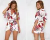 السروال القصير إمرأة بذلة ارتداءها النساء المطبوعة الخامس الرقبة مثير فضفاض عارضة playsuit combinaison قصيرة فام الجسم وزرة hotsell