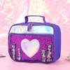 Fashion Sequin Kid Lunch Bag Aluminum Foil Thermal Insulated Lunch Bag Portable Outdoor Picnic Lunch Box Food Storage Tote Box VT0809