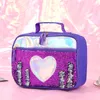 Mode Sequin Kid Lunchväska Aluminium Folie Termisk Isolerad Lunchväska Bärbar Utomhus Picnic Lunch Box Mat Förvaring Tote Box VT0809