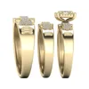 3pcs marcas deslumbrantes jóias 18K Gold amarelo cheio de água branca de casamento de casamento de birthstone Banda de casamento definida nos tamanho 5 -12282k