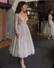 Ny ankomst V-ringning långärmad aftonklänningar 2020 Sequine Evening Party Gown Abiye Robe de Soiree Formell klänning Cheap216d