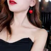 Nouvelle mode rouge Cherry Fruit Boucles d'oreilles simples pour entendre des boucles d'oreilles Sweet Long Pendant Girl Gift Summer Korea Jewelry3556887