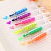6 Colors Novelty Nurse Needle Highlighter Marker Pen Colors Pens Stationery School Supplies Free Shipping WB2167