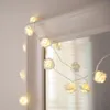 1.2m 10 LED's Rose Flower Fairy String Lights Batterij Powered for Wedding Holiday Christmas Decoration