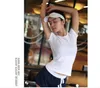 Yaz Seksi Kısa kollu kadın Çabuk kuruyan Spor Giyim Sıkı Yoga Koşu Üst Yarım kollu Ince Spor T-shirt
