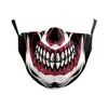 10 pcs Respirável Halloween Impressão Digital Máscara 2 Camadas Adult Masquerade Party Joker Face Masks Reusável Anti-nevoeiro Coscherine Coscherine