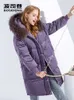 Fashion-Deep Winter Down Coat Kvinnor Down Jacket Hooded Real Fur Collar Vattentät Varm Tjockad B80141552ds