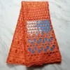 5yards lote moda laranja laranja água solúvel em tecido estrelas estilo bordado francês guipure rendas para molho bw256