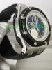 N8 工場高級ベストセラー品質メンズ腕時計 44 ミリメートル 26078RO ブラックレザーバンド VK クォーツクロノグラフ作業メンズ腕時計腕時計