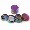 Rainbow Grinders Iceblue Zinc Alloy Metal Grinders 40/50/55/63mm Diameter 4 Parts Herb Grinders Herb Crushers Fast Shipping