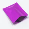 500pcs 6 * 9cm violet mini sac d'emballage thermoscellé à dessus ouvert sacs d'emballage sous vide en papier d'aluminium pochette d'alimentation petit échantillon sachets de thé en gros