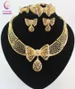 Kvinnor kostym smycken halsband sätter mode guld färg fjäril dubai rhinestone bröllop brud nigerianska smycken set