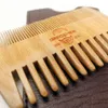 MOQ 50PCS Hair Beard Comb Customized LOGO for Amazon Green Sandal Wood Dual Sides Fine & Coarse Men Combs With PU Leather Case