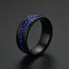 Blauwe diamant zwart band ring band mode-sieraden vrouwen bruiloft verlovingsringen cadeau 080499