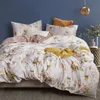 Luxury Silk Bedding Comfort Size Size Cama IMitation Cubierta de cama impresa Capa de la cama King Size Cubierta de almohada 4 piezas T2004157480779