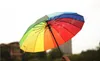 Parapluie arc-en-ciel grand manche long parapluie coloré droit mâle femelle parapluie ensoleillé et pluvieux