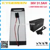 36V 31.5Ah Bakre rackbatteri 1000W 36V 31.5Ah litiumjon ebike batteri Användning för Samsung 3500mAh Cell 30A BMS med 5A laddare