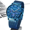 Mens Quartz Watches Crrju 럭셔리 풀 강철 남성 손목 시계 날짜 시계 군용 방수 크로노 그래프 relogio masculino nice