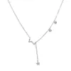 Wholesale- delicate 925 sterling silver jewelry cute star drop charm necklace minimal design 2018 Christmas gift silver jewelry