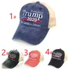 Venda quente Donald Trump 2020 Baseball Cap Patchwork lavadas ao ar livre fazem chapéu América Great Again Republicano Presidente da malha boné desportivo