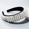 Design de luxe bandeau mode perle couverture bandeau rembourré pour les femmes danse fête femmes cheveux accessoires velours lunette éponge cheveux B3105734