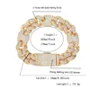 Diamond Cuban Link Chain Men Gold Plated Full CZ smycken Mens Armband Hip Hop Armband Zircon Braclet300x