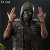 Игра Watch Dogs 2 WD2 Маска Маркус Холлоуэй Гаечный ключ Косплей Заклепка Маска для лица Половина лица ПВХ Маска Вечеринка Косплей Реквизит Ужасы Watchdog4120610