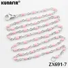 KUNAFIR Good quality 304 Stainless steel O shape chain necklace chains 10pcs 1.5mm can mix more colors lady Christmas fashion present 16inch