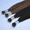 Dubbeldragen raka brasilianska nano ring hårförlängningar 1g sträng 200g mycket färg 1 # 2 4 1b, gratis DHL