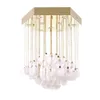 Lampe en marbre design de luxe lustre en or lumières de foyer modernes AC110V 220v LED éclairage suspendu à manger