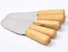 Stainless Steel Cutlery Butter Spatula Wood Butter Knife Cheese Dessert Jam Smear Knife Portable Travel Party Knife Breakfast Tool WY083