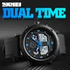 Skmei moda esporte relógio homens relógios digital ao ar livre 5bar impermeável luminoso exibição dupla relógio de pulso montre homme