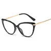 Metallben Flatglasögon Flat Vanliga Ögonglasögon Gaxar Glasögon Glasögon R Kvinnor Europa Amerika Retro Cut Frame Spegel C # 4188
