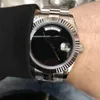 Neue Stil 41mm Automatische Bewegung uhr Männer Datum Nur Schwarzes Zifferblatt 316 Edelstahl Band Männliche Watch255w