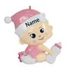 Maxora Personlig söt pojke tjej babyens första jul prydnad skriv eget namn som hantverk souvenir för natal baby första gåvor