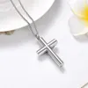 IJD11129 Collier pendentif cendres croix de Jésus en acier inoxydable bijoux de crémation collier d'urne souvenir funéraire pour cendres entières Pr263r