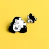 Punk style brooch woman face enamel pins horror Jigsaw puzzle badge scary black and white pin denim jacket lapel pin gothic jewelry gifts
