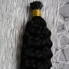 アフロ変態カーリー私は髪の延長100g /鎖keration remy hair mongolian変態巻き毛