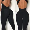 Fitnesskleding met borstkussentjes dames039s sportkledingpak uit één stuk grote billen bubble yogapak sexy leggings sportbeha gym8407457