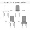 새로운 벨벳 자카드 식당 의자 커버 스판덱스 탄성 의자 슬립 커버 케이스 스트레치 크리스마스 커버 웨딩
