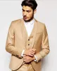 Khaki Wedding Groom TUXEDOS PARA EL JUEGO DE PROMO GUANTES SLIM FIT MENS Trajes de 3 piezas Hecho a medida Trajes formales (chaqueta + pantalones + chaleco) TD665