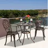 Gratis frakt Grossists Hot Sales Aluminium Outdoor 3 Piece Patio Bistro Set med bord och stolar med ishink
