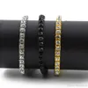 Bracelet en strass glacé pour hommes, 1 rangée, Style Hip Hop, diamant clair simulé, 8 pouces, Bling Bling