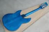 Factory Custom semihollow Blue Sunburst Electric Guitar with 12 StringsChrome HardwareHHH PickupsCan be Customized5833390