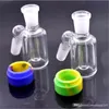 Hot On Sale Glass Ash Catcher Glass Vattenrör Bubbler 14mm-14mm 18mm-18mm Man Glas Ashcatcher Bong med silikon vaxbehållare 1 st