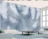 Living 3D Wallpaper Romantic en Mooie Witte Veer Custom Uw favoriete Premium Atmosferische Interieur Decoration Wallpaper