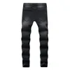 Męskie dżinsy Mężczyźni Casual Traved Hole Torn Ripped Slim Spodnie Zniszczone Dżinsowe Spodnie Skinny Ołówek Streetwear1